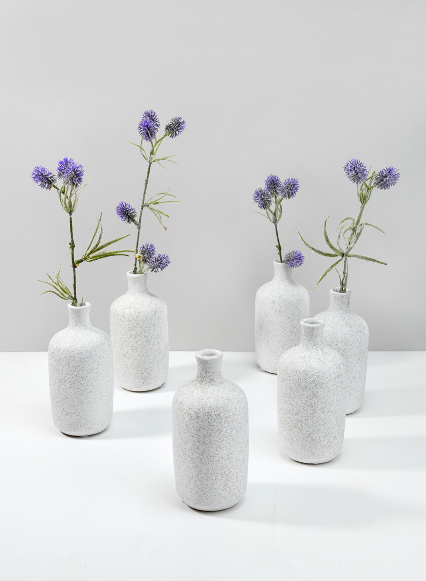 5.5in Tall Acapulco White Sandstone Bud Vase Decor Jamali-garden