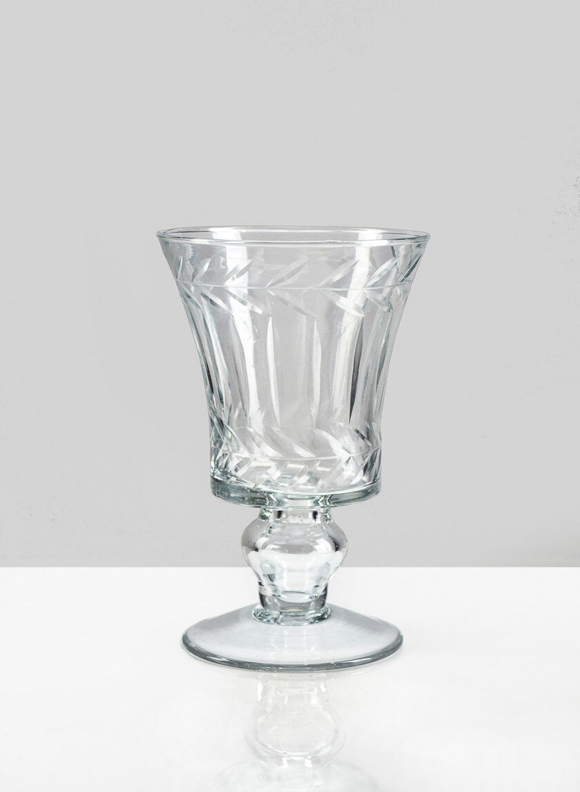 6in Tall Windsor Glass Urn, Mini Decor Jamali-garden