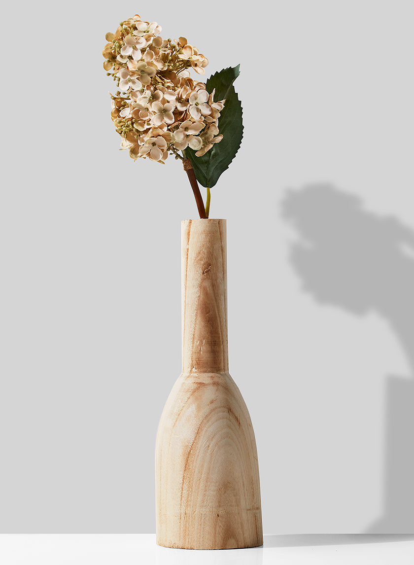 14.5in Tall Paulownia Wood Bottle Vase, Set of 2 Decor Jamali-garden