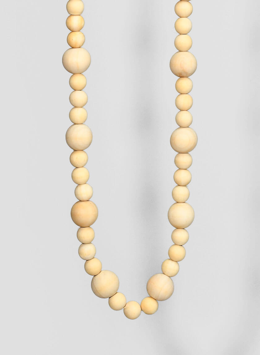 6ft Long Wood Bead Garland Decor Jamali-garden
