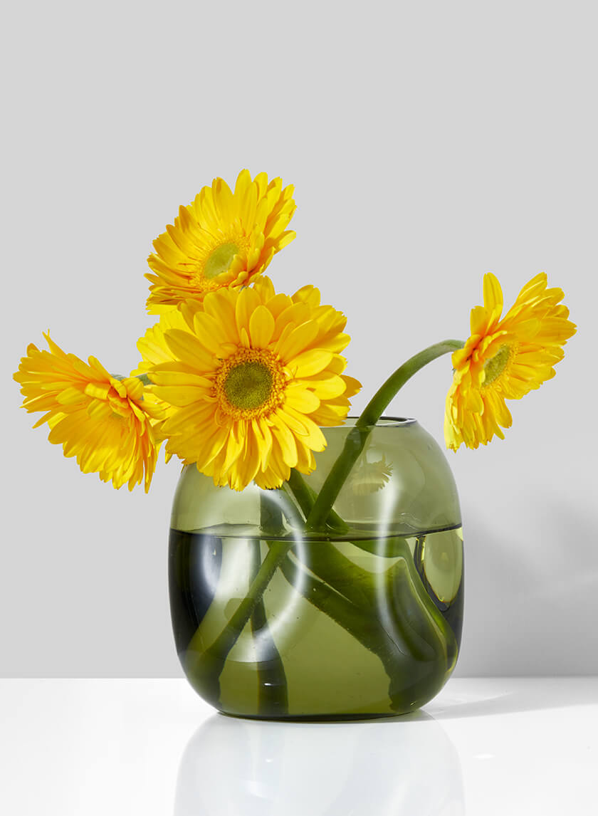 6in Tall Dimpled Green Glass Vase Decor Jamali-garden