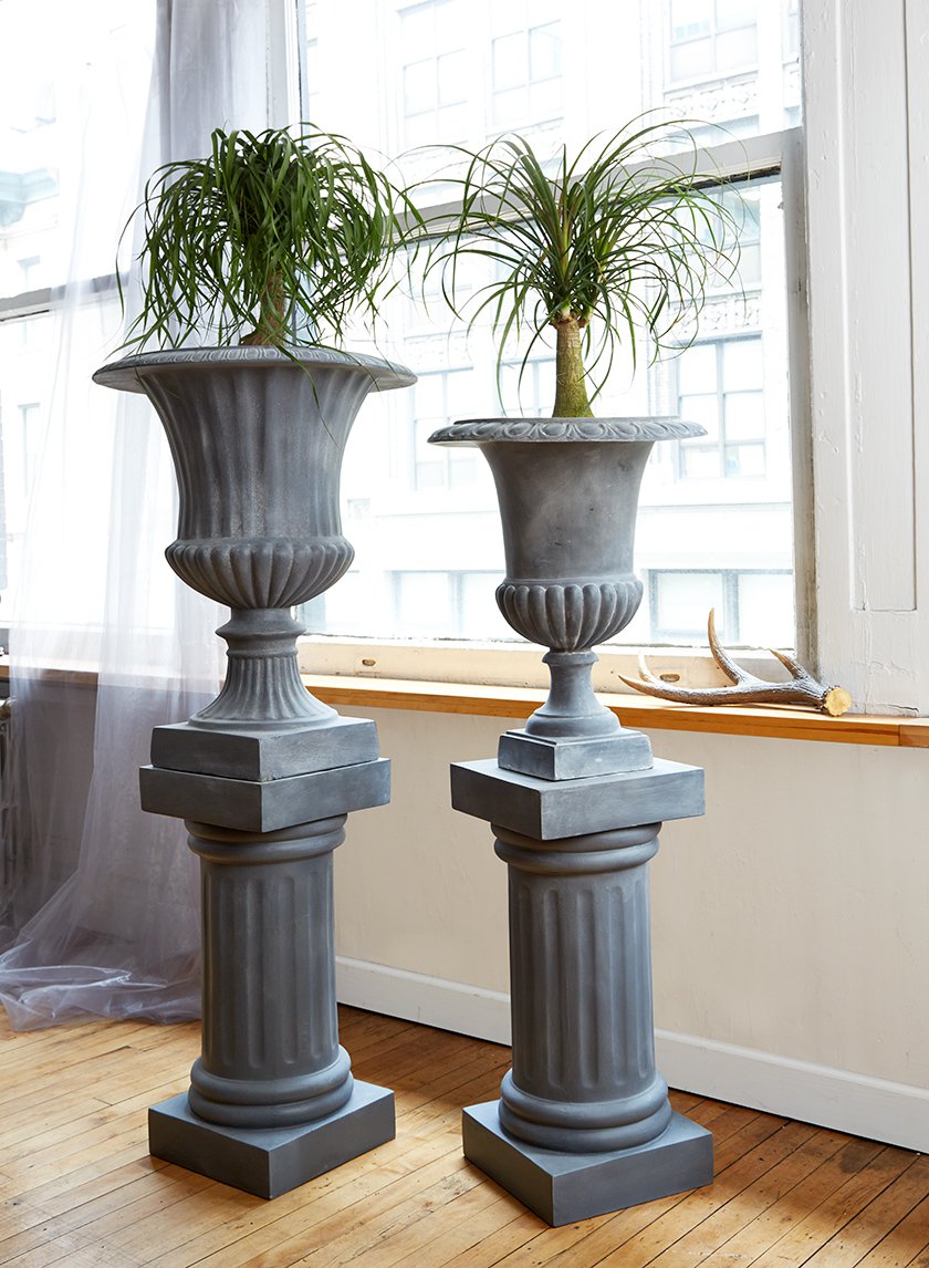 30in Tall Zinc Urn Decor Jamali-garden